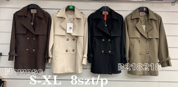 Kurtki damskie cienki Roz S-XL, 1 Kolor .Paczka 8 szt